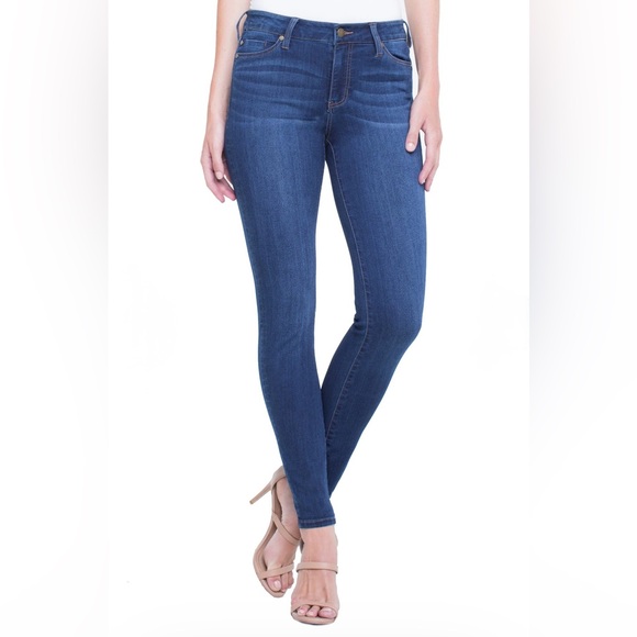 Liverpool Dark Blue Denim Abby Jeans Medium Rise Size 14/32 - Picture 2 of 11